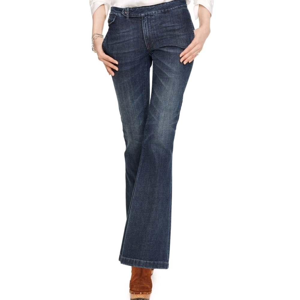 NWT Polo Ralph Lauren Kaylin Wash Flare Denim Jeans Size 30x34